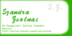 szandra zsolnai business card